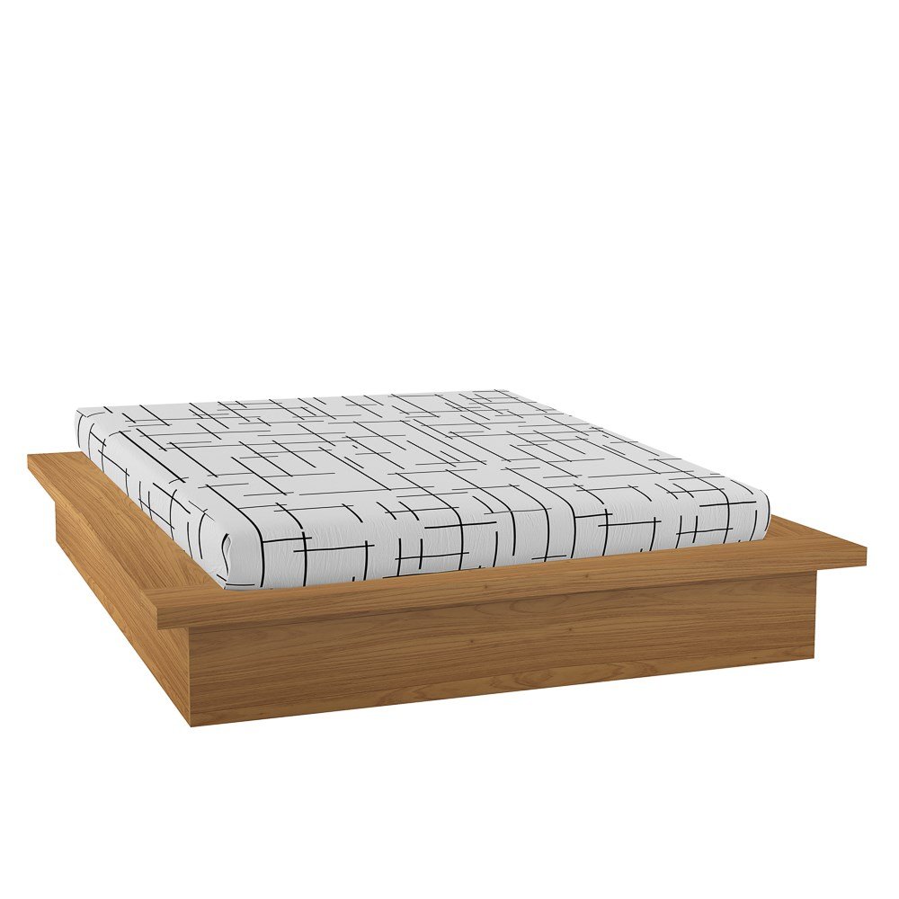 Cama de Madeira para Colchão Casal ou Queen Flutuante 100% MDF TW22 Freijó - Dalla Costa - 3