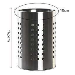 Porta Talheres Redondo Organizador em Aço Inox 10x16,5cm - 2