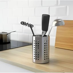 Porta Talheres Redondo Organizador em Aço Inox 10x16,5cm - 5