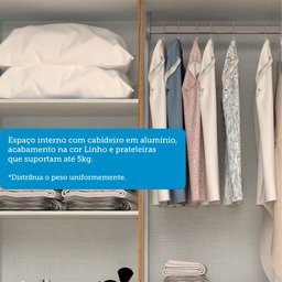 Guarda-roupa Casal 164,10cm 6 Portas 2 Gavetas com Espelho 100% Mdf Papoulas Espresso Móveis - 7