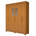 Ver imagem 2 de Guarda-Roupa Casal 6 Portas com Espelho 2 Gavetas 100% MDF 164cm Papoulas Espresso Móveis Marrom/Cinamomo
