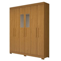Guarda-roupa Casal 164,10cm 6 Portas 2 Gavetas com Espelho 100% Mdf Papoulas Espresso Móveis - 2