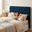 Ver imagem 2 de Cabeceira Cama Box King Size Sarah 195cm com Frame Suede Azul Marinho - Desk Design