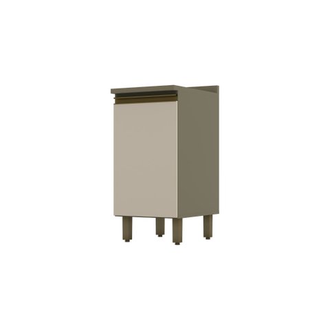 Balcão 40cm com Tampo 1 Porta Connect Henn - Duna/cristal