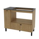 Ver imagem 2 de Balcão de Cozinha Multiuso 99,7x83,4cm 2 Portas e Nicho Branco Bl3316 Amêndoa