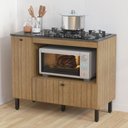 Ver imagem 1 de Balcão de Cozinha Multiuso 99,7x83,4cm 2 Portas e Nicho Branco Bl3316 Amêndoa