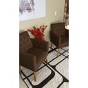 Ver imagem 5 de Kit Clássico 2 Poltronas Cadeira para Sala de Espera Resistente Recepção Pés de Madeira