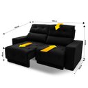 Ver imagem 3 de Sofá Retrátil/Reclinável Belga 1,80m Suede Velut com Molas no Assento