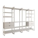 Ver imagem 2 de Guarda Roupa Aberto Industrial Casal Modulado Completo Branco Cabideiro com Gavetas Ferro Branco