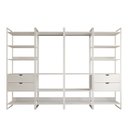 Ver imagem 3 de Guarda Roupa Aberto Industrial Casal Modulado Completo Branco Cabideiro com Gavetas Ferro Branco
