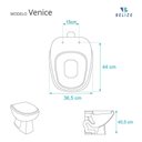 Ver imagem 3 de Tampa de Vaso Sanitário com Amortecedor Venice Bege Claro para bacia Belize