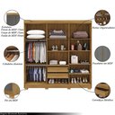 Ver imagem 4 de Guarda Roupa Casal Doral 218cm 6 Portas de Bater 2 Gavetas Nature/chumbo G98 - Gran Belo