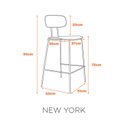 Ver imagem 3 de Banqueta New York Assento em Courino e Pés em Aço Carbono - Cor Caramelo