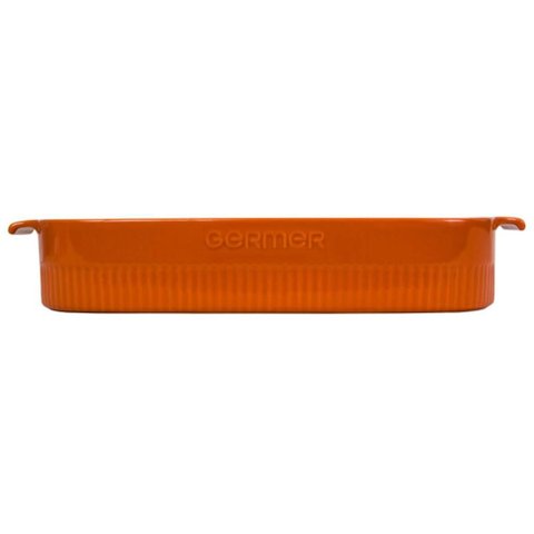 Kit 2 Travessas Retangulares 28x17cm Laranja Germer Porcelana Assar e Servir Refratária