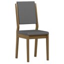 Ver imagem 2 de Cadeira para Mesa de Jantar Carol Kit 2 Peças Imbuia Veludo Cinza – New Ceval