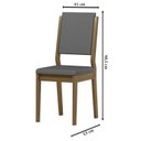 Ver imagem 3 de Cadeira para Mesa de Jantar Carol Kit 2 Peças Imbuia Veludo Cinza – New Ceval