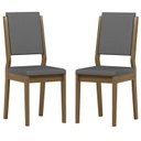 Ver imagem 1 de Cadeira para Mesa de Jantar Carol Kit 2 Peças Imbuia Veludo Cinza – New Ceval