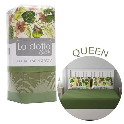 Jogo Lençol Queen 3 Peças 100% Algodão Bambu La Dotta