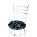 Ver imagem 5 de 6 Cadeiras Epoxi Branca para Cozinha Assento Estampado:floral Preto