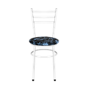 Ver imagem 3 de 6 Cadeiras Epoxi Branca para Cozinha Assento Estampado:floral Preto