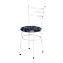 Ver imagem 2 de 6 Cadeiras Epoxi Branca para Cozinha Assento Estampado:floral Preto