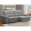 Ver imagem 2 de Sofá Retrátil Reclinável para Sala 4 Lugares 270cm Niels F04 Veludo Cinza Claro - Lyam Decor
