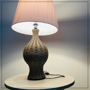 Ver imagem 2 de Abajur Grande Junco Avelã Sala Riviera Ambiente Rústico Cúpula 30 cm x 40 cm Algodão Crú