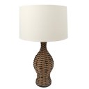 Ver imagem 1 de Abajur Grande Junco Avelã Sala Riviera Ambiente Rústico Cúpula 30 cm x 40 cm Algodão Crú