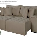 Ver imagem 4 de Sofá Living Retrátil com Molas 250 cm Veludo Veneza Bege Castor
