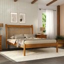 Ver imagem 1 de Cama Napoli 1,40 Madeira Maciça Marrom/Mogno Mel