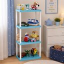 Ver imagem 4 de Estante Organizadora Brinquedos Azul Prateleira Infantil Modular 4 Andares Porta Objetos Multiuso Qu