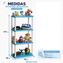 Ver mais imagens de Estante Organizadora Brinquedos Azul Prateleira Infantil Modular 4 Andares Porta Objetos Multiuso Qu