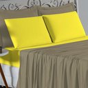 Ver imagem 2 de Jogo de Cama Casal Viúva Nobre 4 Peças Malha 100% Algodão - Avelã / Amarelo