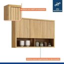 Ver imagem 5 de Conjunto Modulado de Cozinha 2 Armários Aéreo Ripado e 2 Balcões Torino Marrom/Cinamomo/Off White