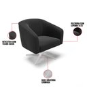 Ver imagem 7 de Poltrona Giratória Stella Suede Base Cromada - D’Rossi - Preto