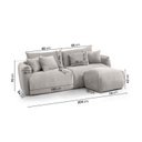 Ver imagem 3 de Conjunto Sofá 200cm e Puff Comfy CabeCasa MadeiraOriginals Cinza Mescla