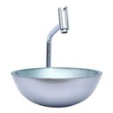 Ver imagem 2 de Cuba Redonda De Vidro 30X30Cm Prata Para Banheiro