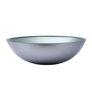 Cuba Redonda De Vidro 30X30Cm Prata Para Banheiro