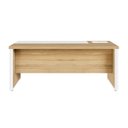 Ver imagem 5 de Escrivaninha Mesa Escritório Diretor com Caixa de Tomadas e Porta Objetos F5 Office 200cm Macadâmia E Branco