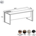 Ver imagem 3 de Escrivaninha Mesa Escritório Diretor com Caixa de Tomadas e Porta Objetos F5 Office 200cm Macadâmia e Branco Marrom