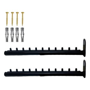 Kit Duas Araras Rt Fixas de Parede Cabideiros 40cm Aço Reforçado Práticos Organização de Roupas