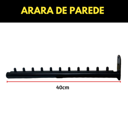 Kit Duas Araras Rt Fixas de Parede Cabideiros 40cm Aço Reforçado Práticos Organização de Roupas - 3