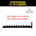 Ver imagem 7 de Kit Duas Araras Rt Fixas de Parede Cabideiros 40cm Aço Reforçado Práticos Organização de Roupas