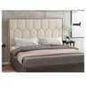 Cabeceira Estofada Cama Box Queen 1,60 Aura para Quarto em Linho Rústico Claro - Larbelle - 1