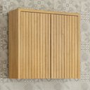 Ver imagem 2 de Conjunto Modulado de Cozinha Armário Aéreo 80cm 2 Portas Ripado e Balcão 2 Portas 80cm Torino Marrom/Cinamomo/Off White