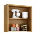 Ver imagem 3 de Conjunto Modulado de Cozinha Armário Aéreo 80cm 2 Portas Ripado e Balcão 2 Portas 80cm Torino Marrom/Cinamomo/Off White