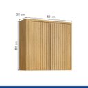 Ver imagem 5 de Conjunto Modulado de Cozinha Armário Aéreo 80cm 2 Portas Ripado e Balcão 2 Portas 80cm Torino Marrom/Cinamomo/Off White