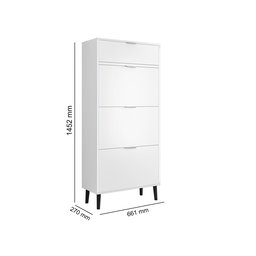 Sapateira Organizadora 3 Portas 1 Gaveta Italia Branco - Rede Móveis - 3
