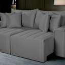 Ver imagem 1 de Sofá Living Retrátil com Molas 230 cm Veludo Veneza Cinza Chumbo