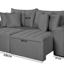 Ver imagem 3 de Sofá Living Retrátil com Molas 230 cm Veludo Veneza Cinza Chumbo